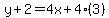 y%2B2=4x%2B4%283%29
