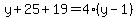 y%2B25%2B19=4%28y-1%29