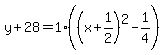 y%2B28=1%28%28x%2B1%2F2%29%5E2-1%2F4%29