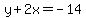 y%2B2x=-14
