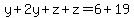 y%2B2y%2Bz%2Bz=6%2B19
