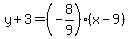y%2B3=%28-8%2F9%29%28x-9%29