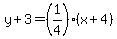 y%2B3=%281%2F4%29%28x%2B4%29