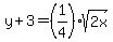 y%2B3=%281%2F4%29sqrt%282x%29