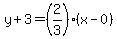 y%2B3=%282%2F3%29%2A%28x-0%29