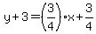 y%2B3=%283%2F4%29x%2B3%2F4