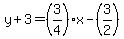 y%2B3=%283%2F4%29x-%283%2F2%29