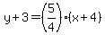 y%2B3=%285%2F4%29%28x%2B4%29