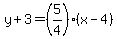 y%2B3=%285%2F4%29%28x-4%29