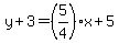 y%2B3=%285%2F4%29x%2B5