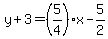 y%2B3=%285%2F4%29x-5%2F2