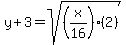 y%2B3=+sqrt%28%28x%2F16%29%282%29%29
