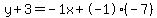 y%2B3=-1x%2B-1%28-7%29