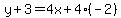 y%2B3=4x%2B4%28-2%29