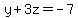 y%2B3z=-7
