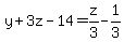 y%2B3z-14=z%2F3-1%2F3