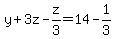 y%2B3z-z%2F3=14-1%2F3