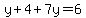 y%2B4%2B7y=6