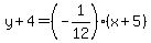 y%2B4=%28-1%2F12%29%28x%2B5%29