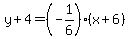 y%2B4=%28-1%2F6%29%28x%2B6%29