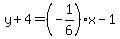 y%2B4=%28-1%2F6%29x-1