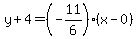 y%2B4=%28-11%2F6%29%28x-0%29