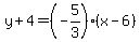 y%2B4=%28-5%2F3%29%28x-6%29