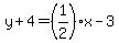 y%2B4=%281%2F2%29x-3