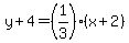 y%2B4=%281%2F3%29%28x%2B2%29
