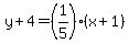y%2B4=%281%2F5%29%28x%2B1%29