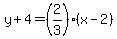 y%2B4=%282%2F3%29%28x-2%29