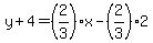 y%2B4=%282%2F3%29x-%282%2F3%292