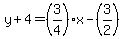 y%2B4=%283%2F4%29x-%283%2F2%29