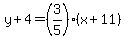 y%2B4=%283%2F5%29%28x%2B11%29
