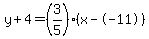 y%2B4=%283%2F5%29%28x--11%29