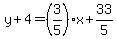 y%2B4=%283%2F5%29x%2B33%2F5