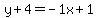 y%2B4=-1x%2B1