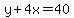 y%2B4x=40