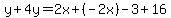 y%2B4y=2x%2B%28-2x%29-3%2B16