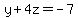 y%2B4z=-7