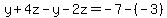 y%2B4z-y-2z=-7-%28-3%29