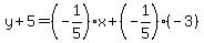y%2B5=%28-1%2F5%29x%2B%28-1%2F5%29%28-3%29