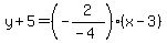 y%2B5=%28-2%2F%28-4%29%29%28x-3%29
