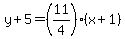 y%2B5=%2811%2F4%29%28x%2B1%29