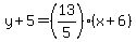 y%2B5=%2813%2F5%29%28x%2B6%29