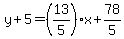 y%2B5=%2813%2F5%29x%2B78%2F5