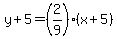y%2B5=%282%2F9%29%28x%2B5%29