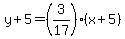 y%2B5=%283%2F17%29%28x%2B5%29