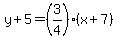 y%2B5=%283%2F4%29%28x%2B7%29