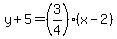 y%2B5=%283%2F4%29%28x-2%29